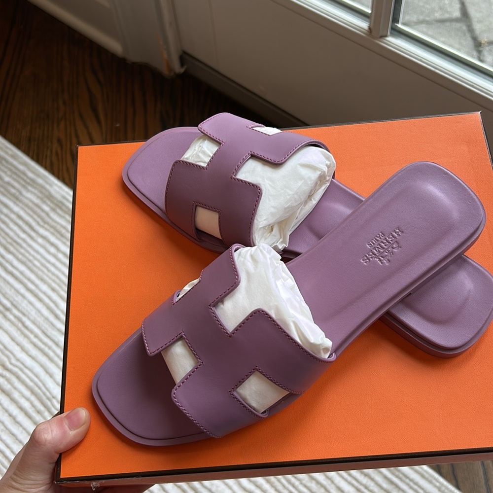 Brand new hermes oran sandals 39 purple violet Irish - Picture 3 of 10